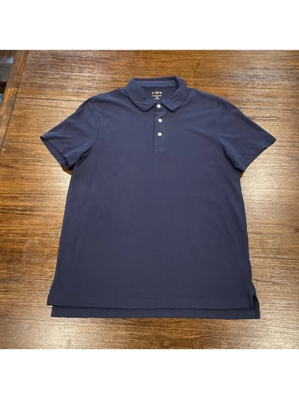 J.Crew Sueded Polo Shirt Sz M Slim Fit Navy Cotton Jersey Minimalist Preppy